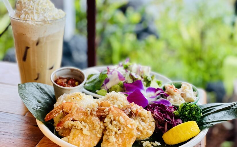 ガーリックシュリンプ、ハワイ、KCCファーマーズマーケット