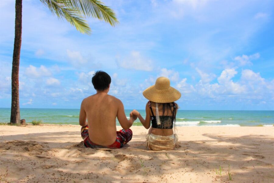 ハワイ、カップル、ビーチ