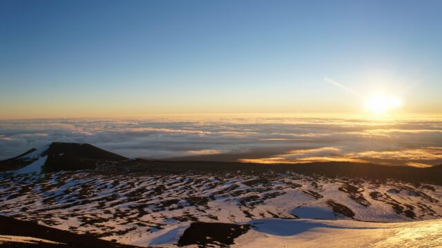 ハワイ島　マウナケア山　冬