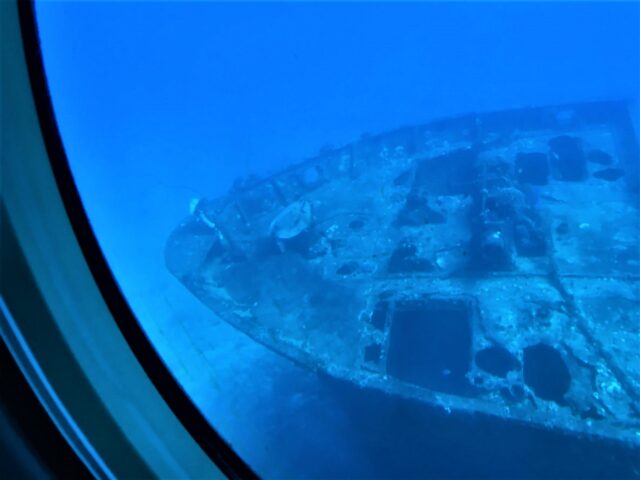 ハワイの潜水艦からの景色