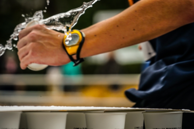 ホノルルマラソン　給水所