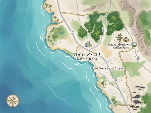 カイルアコナ 地図イラスト